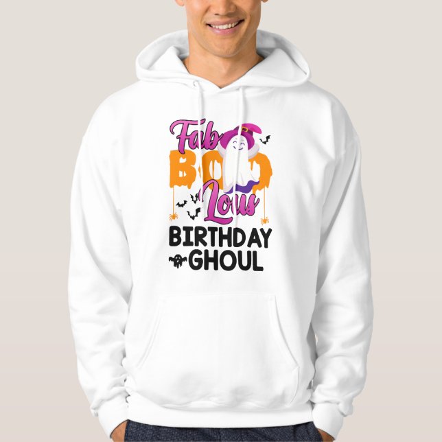 Birthday Ghoul Halloween Girls Womens Fab Boo Lous Hoodie (Front)