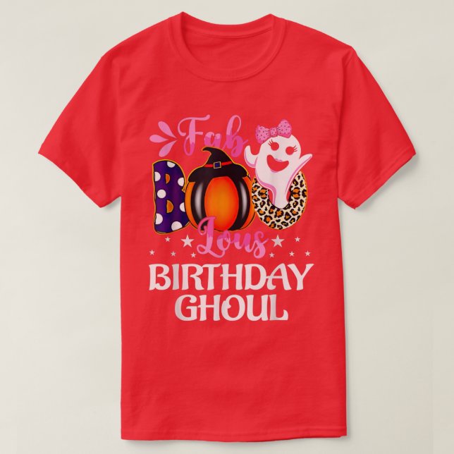 Birthday Ghoul Halloween Girls Womens Fab BOO Lous T-Shirt (Design Front)
