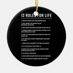 Birthday Gift 12 Rules For Life Ceramic Ornament