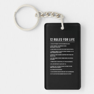 Birthday Gift 12 Rules For Life Key Ring