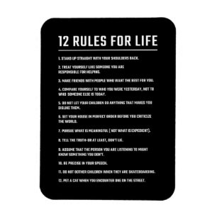 Birthday Gift 12 Rules For Life Magnet