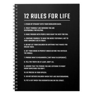 Birthday Gift 12 Rules For Life Notebook