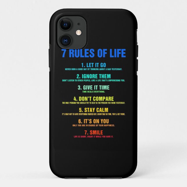 Birthday Gift 7 Rules Of Life Case-Mate iPhone Case (Back)