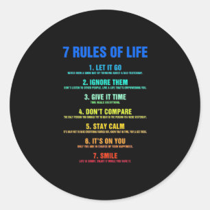 Birthday Gift 7 Rules Of Life Classic Round Sticker