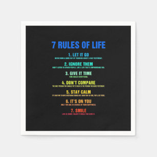 Birthday Gift 7 Rules Of Life Napkin