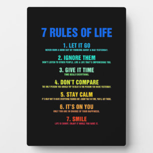 Birthday Gift 7 Rules Of Life Plaque