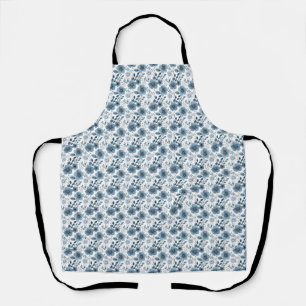 Birthday Gift Blue Floral Apron
