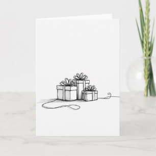 Birthday Gift Boxes Line Art Card