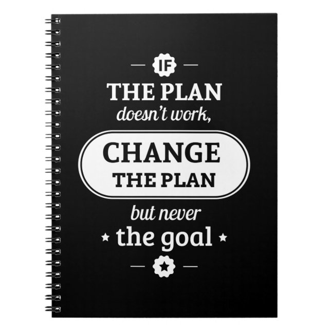 Birthday Gift Change The Plan But Never The Goal Notebook (Front)