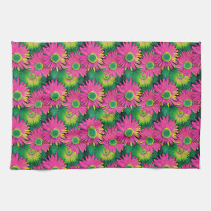 Birthday Gift Colourful Daisy Flower Arrangement Tea Towel