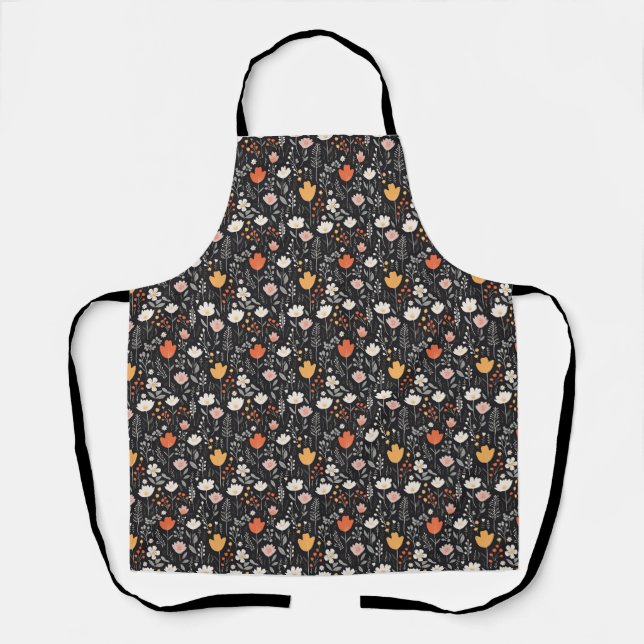 Birthday Gift | Colourful Floral Seamless Apron (Front)
