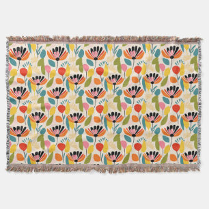 Birthday Gift Colourful Flower Seamless Throw Blanket