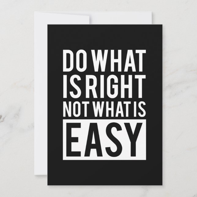Birthday Gift Do What Is Right Invitation (Front)