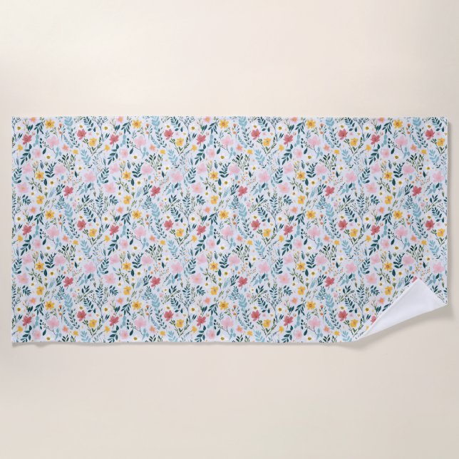 Birthday Gift | Floral Architecture Beach Towel (Front)