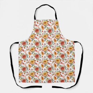 Birthday Gift   Floral With Sunflowers and Daisies Apron