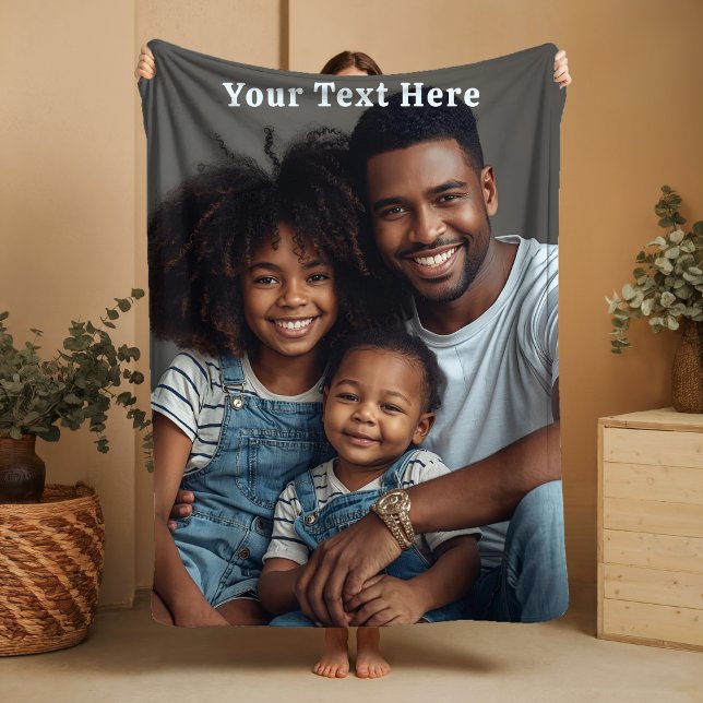 Birthday Gift for Dad Sherpa Blankets Photo Text (Creator Uploaded)