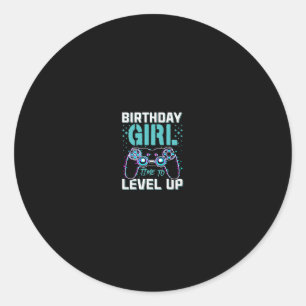 Birthday Gift For Girl Time To Level Up Cool Video Classic Round Sticker