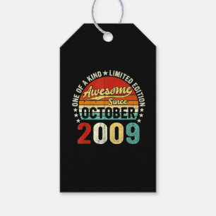 Birthday gift for October 2009 Boys Girls Vintage  Tags