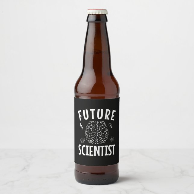 Birthday Gift | Future Scientist Beer Bottle Label (Front)