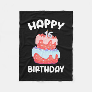 Birthday Gift Happy 16th Birthday Fleece Blanket
