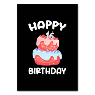 Birthday Gift Happy 16th Birthday Table Number