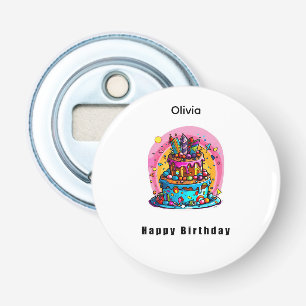 Birthday gift, happy birthday cake, colourful bottle opener