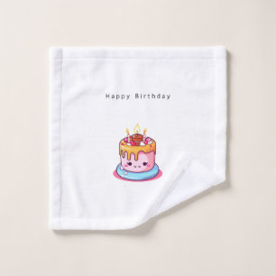 Birthday gift, happy birthday, cake gift, cute wash cloth