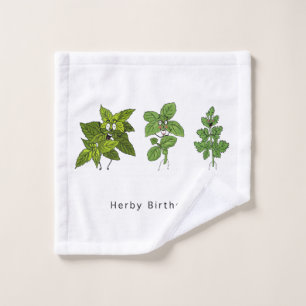 Birthday gift, Happy Birthday pun, herby birthday Wash Cloth