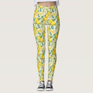 Birthday Gift Lemon and Daisy Seamless Leggings