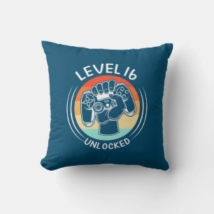 Birthday Gift Level 16th Birthday Unlocked Cushion