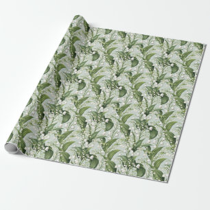 Birthday Gift Lily of the Valley Flower Seamless Wrapping Paper