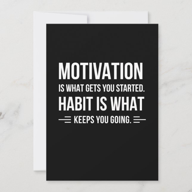 Birthday Gift Motivation Is What Gets You Started Invitation (Front)
