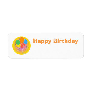 Birthday Gift Name Label With Balloons Return Address Label