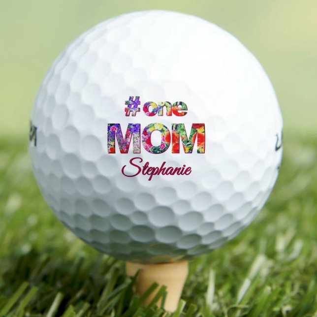 Birthday Gift #One MOM Colour Floral Personalised Golf Balls (Creator Uploaded)