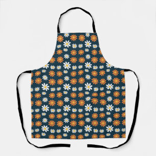Birthday Gift Orange and White Daisy Apron