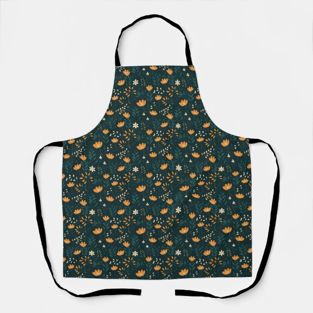 Birthday Gift | Orange Floral Apron (Front)