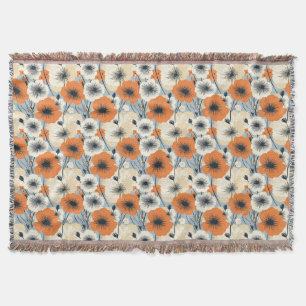 Birthday Gift   Orange, White, and Black Seamless Throw Blanket