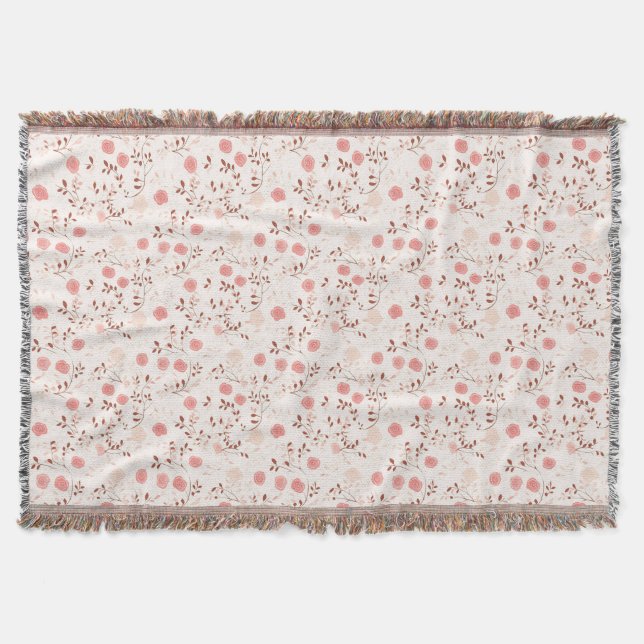 Birthday Gift | Pink Rose Throw Blanket (Front)