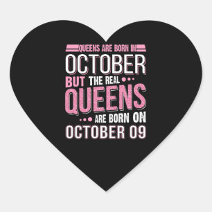 Birthday Gift Queen Are Born In October Gift Heart Sticker
