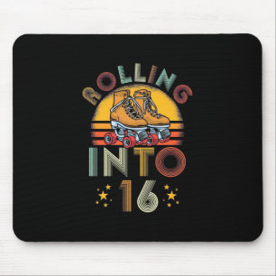 Birthday Gift Rolling Into 16 Years Old Mouse Pad