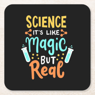 Birthday Gift   Science It Is Like Magic Square Paper Coaster