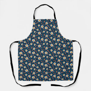 Birthday Gift Seamless Daisy and Orange Leaf Apron