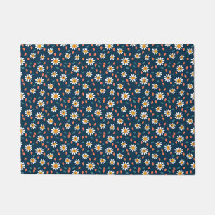 Birthday Gift Seamless Daisy and Orange Leaf Doormat