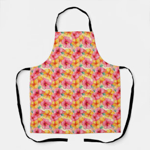 Birthday Gift Seamless Hibiscus Flower Apron