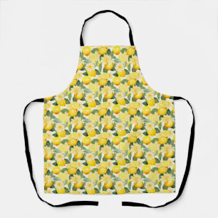 Birthday Gift Seamless Lemon and Flower Apron