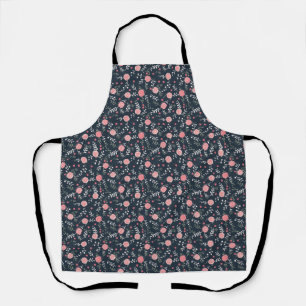 Birthday Gift Seamless Rose With Green Leaves Apron