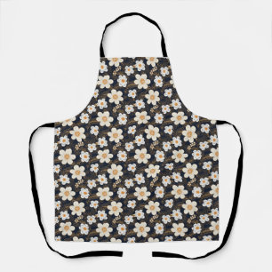 Birthday Gift Seamless White and Orange Floral Apron