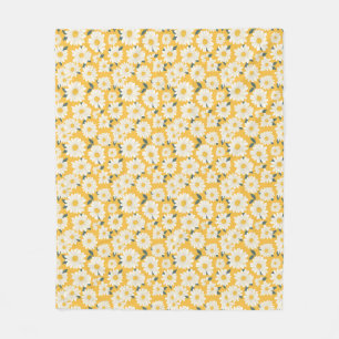 Birthday Gift Seamless White Daisy Fleece Blanket