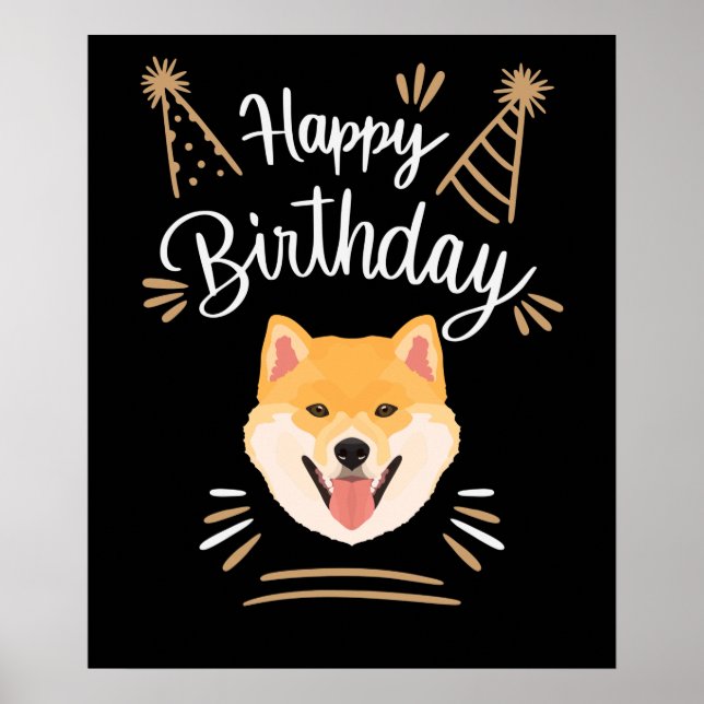 Birthday Gift Shiba Inu Poster (Front)