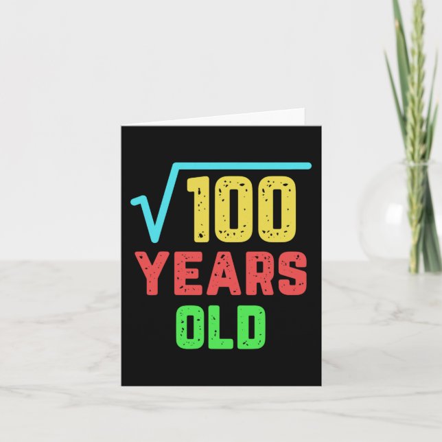 Birthday Gift Square Root Of 100 10 Years Old  Card (Front)